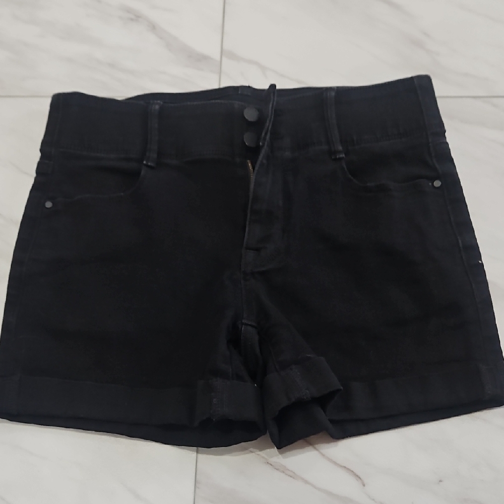 Black Jean Shorts for With Stretchy Waist Band